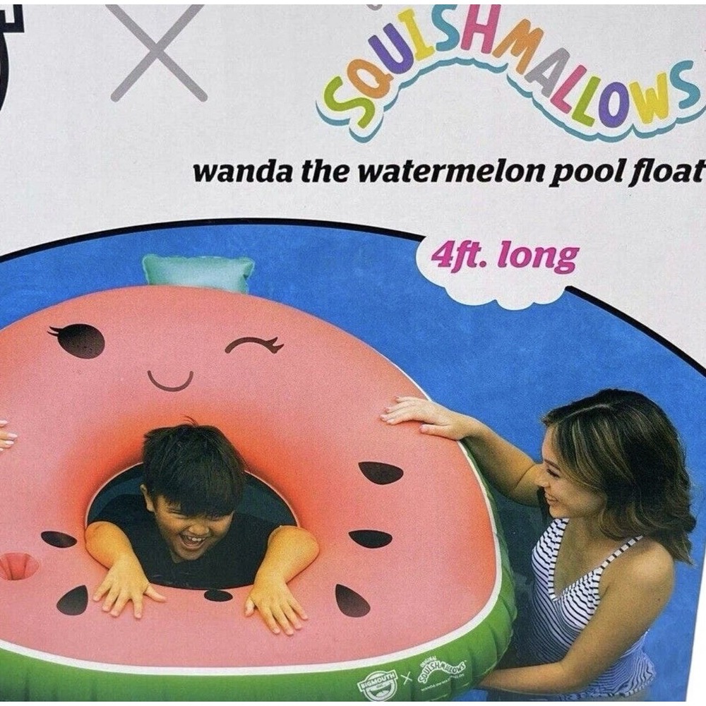 BigMouth, Squishmallows Wanda the Watermelon Pool Float, 46.5" x 42.5" x 13.4" - Picture 2 of 7